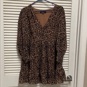 Women’s long sleeved animal print dress